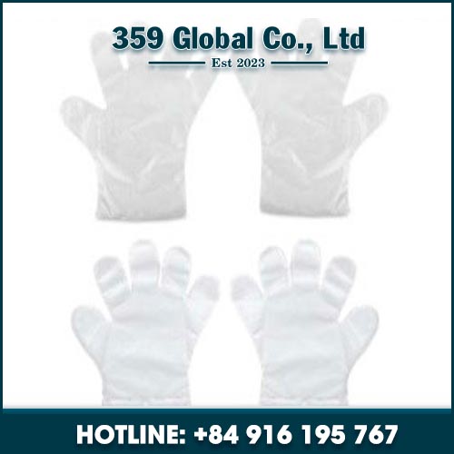 Plastic glove in loose and in block